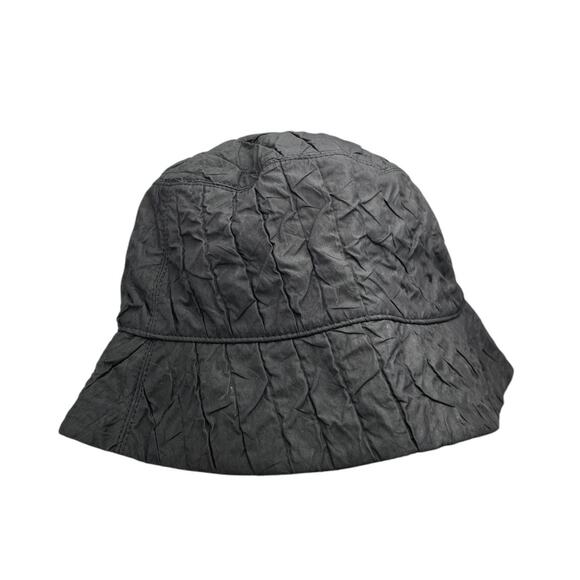 In Good Company Women's Black Textured Pleated Quilted Cotton Bucket Hat Size M - Picture 2 of 3